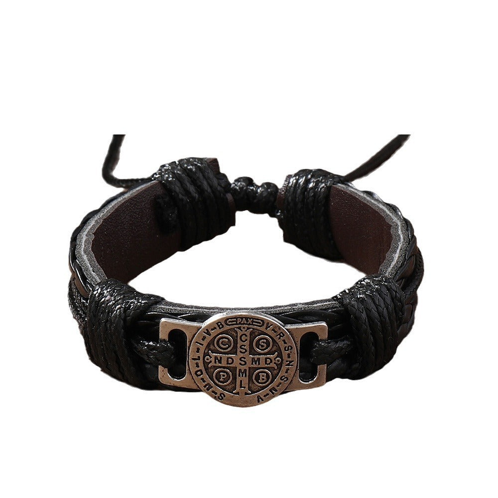 Vintage Men's Hand-woven Leather Vintage Bracelet