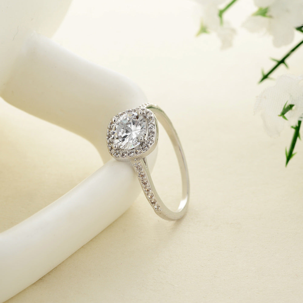 Square Diamond Set Personality Micro-inlaid Jewelry