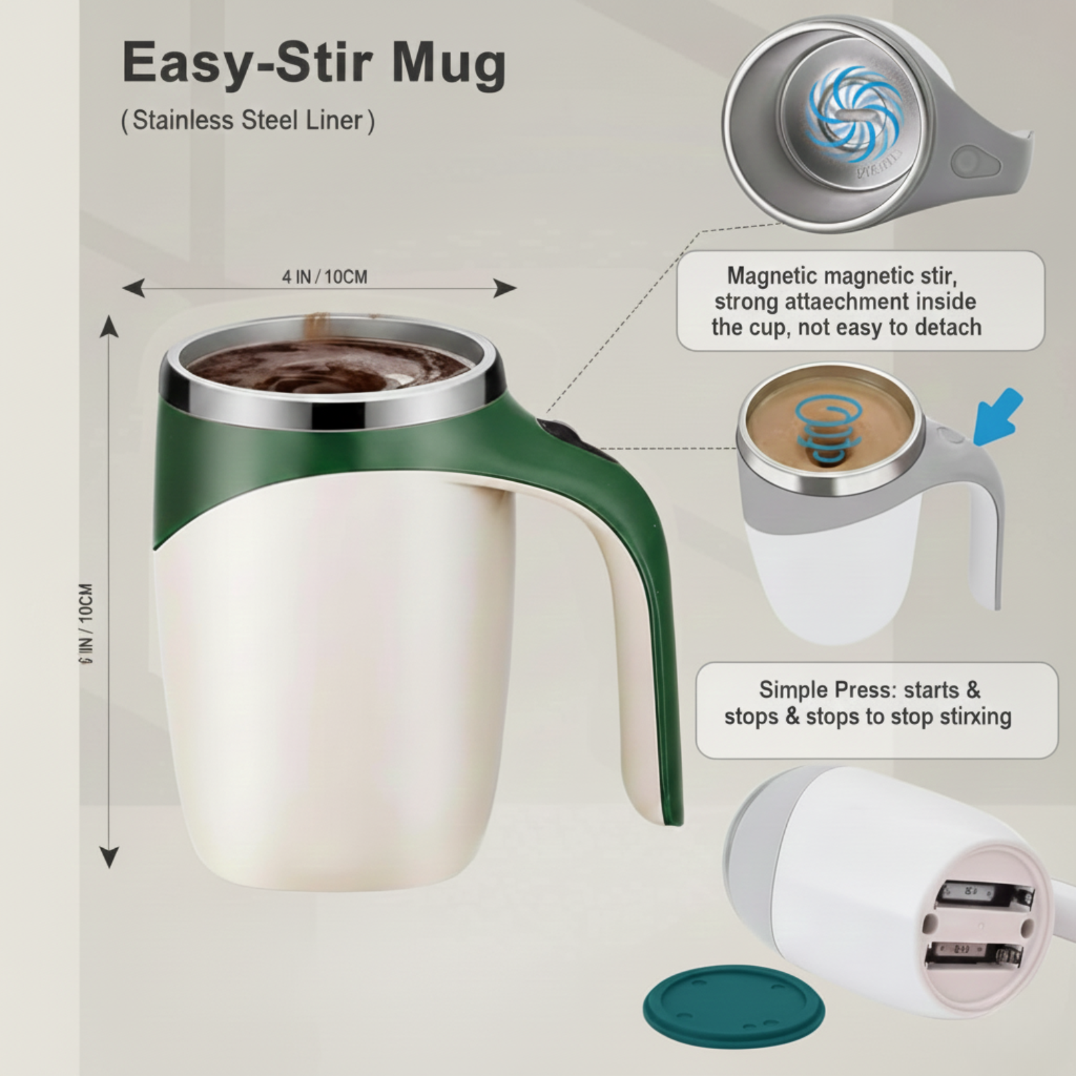 Magnetic Stirring Coffee Cup